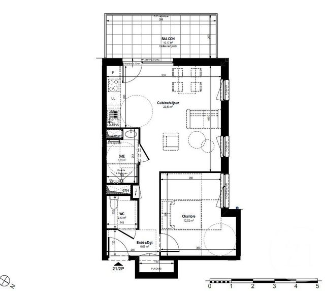 Appartement F2 à louer - 2 pièces - 47.0 m2 - STRASBOURG - 67 - ALSACE - Century 21 Weibel